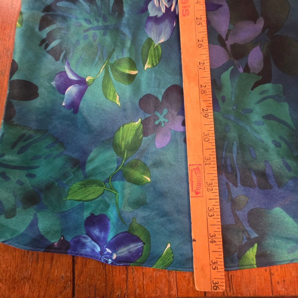 Gilligan & O'Malley slip Nightgown Womens XXL Teal Blue Floral fairycore Y2K - Picture 9 of 10